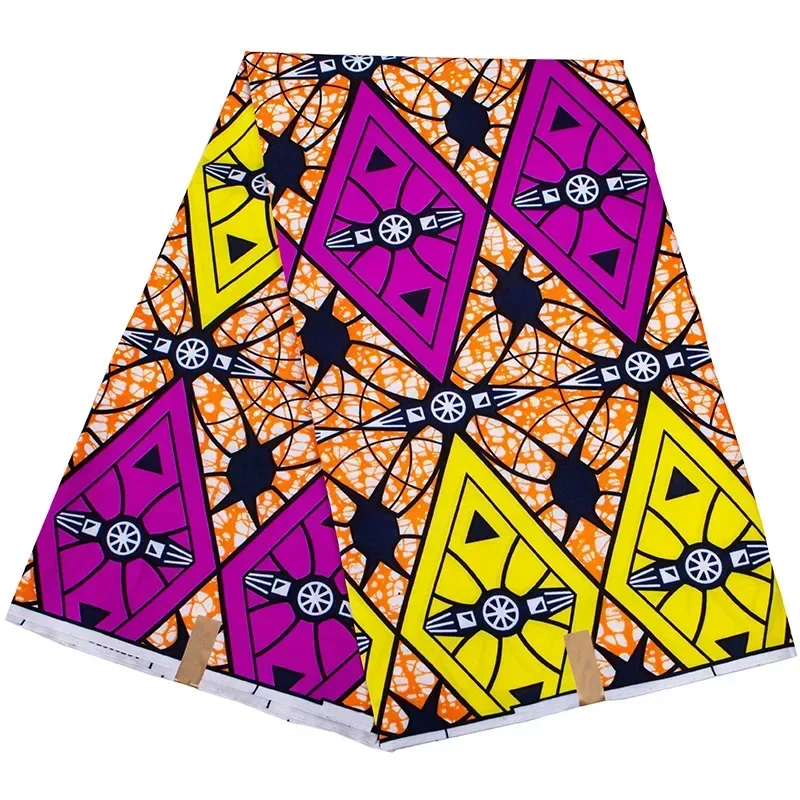 Tela de cera con estampado de Ankara de África, Tissu de patrón de bloque para serrar vestido de fiesta, Material de Pagne, Patchwork hecho a mano, bricolaje