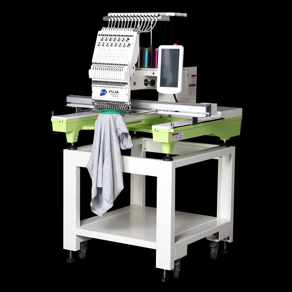 FUJA Large Area Embroidery Machine Single Head 15 Needles Computerized T-shirts Embroidery Machine for Clothes