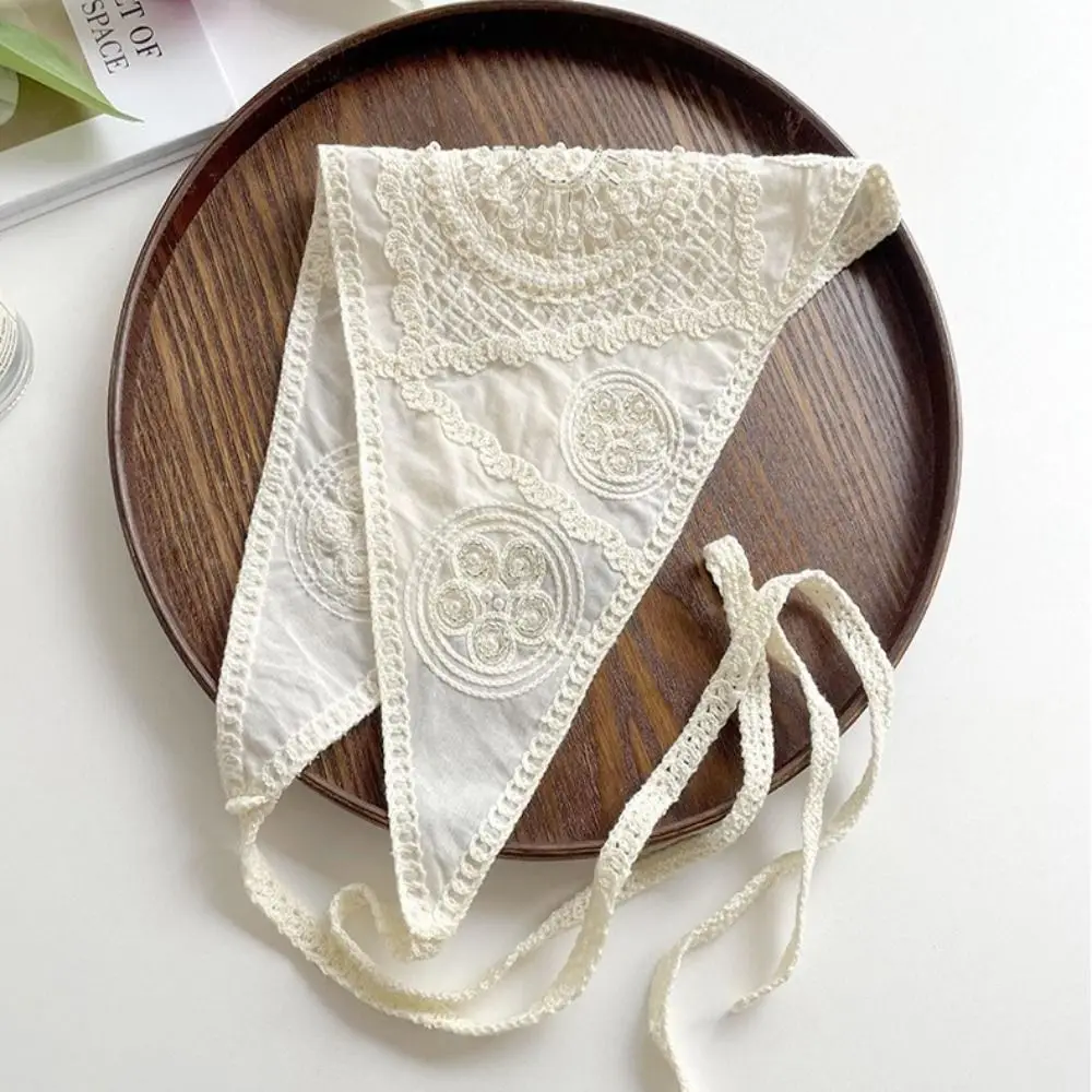 

French Pastoral Style Triangle Headband Knitted Simple Style Headscarf Hat Handmade Crochet Spring Summer Headband Towel