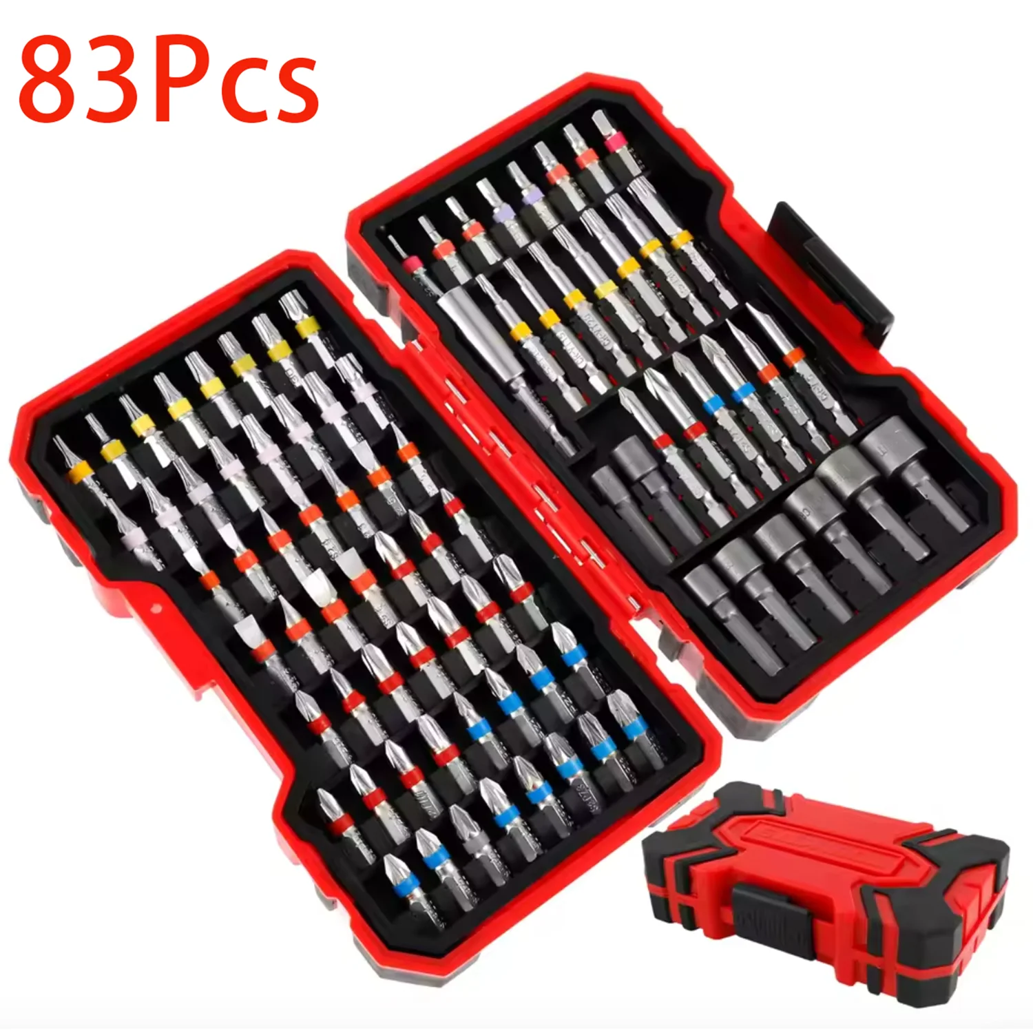 Drill Bit Set - 83-delige schroevendraaierbitset, impactschroevendraaierbitset met magnetische moersleutel,