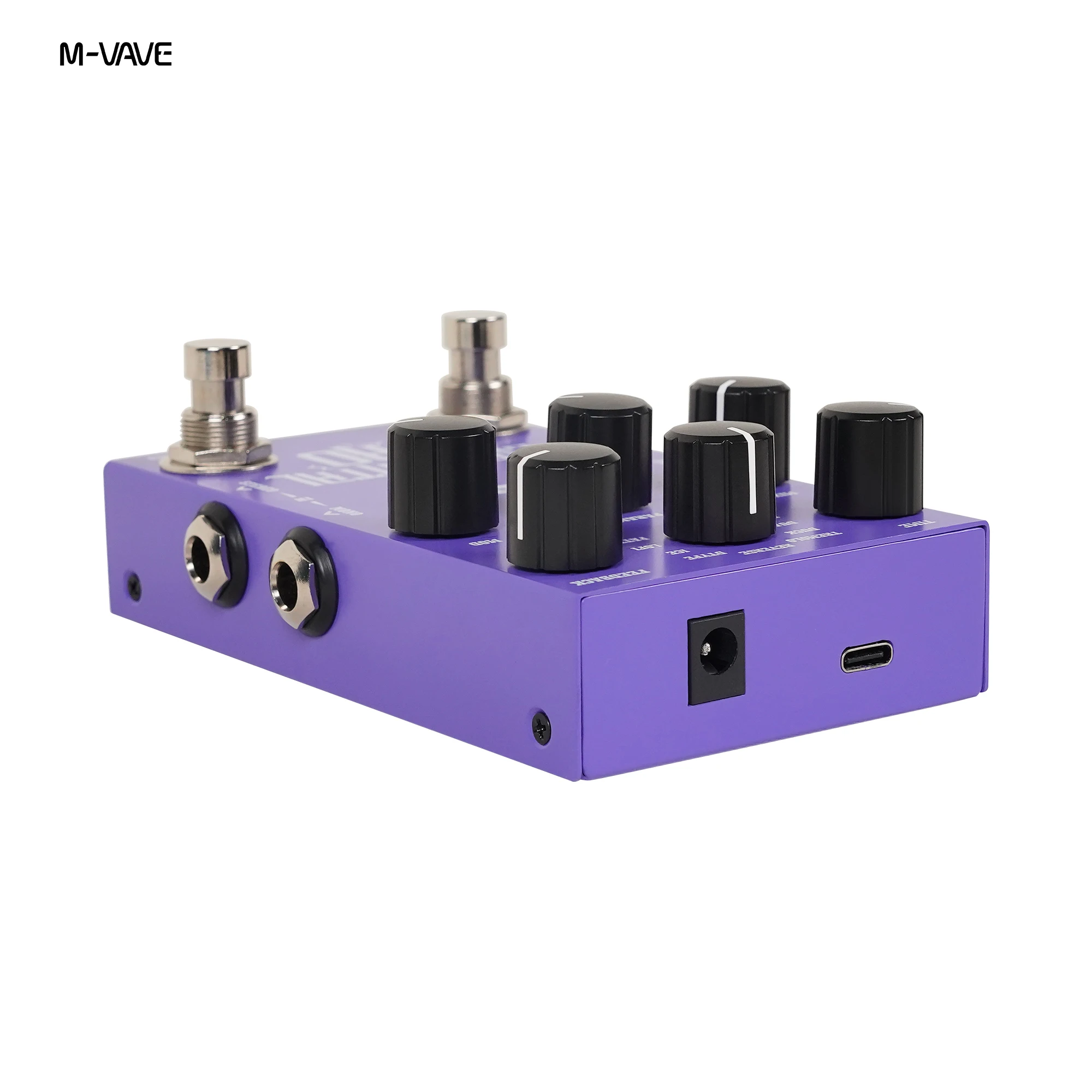 M-VAVE ELEMENTAL PRO Stereo Delay Guitar Effect Pedal 9 Modeling Delay Tap Mash Dual Power USB-C DC9V for Guitar Bass Keyboard