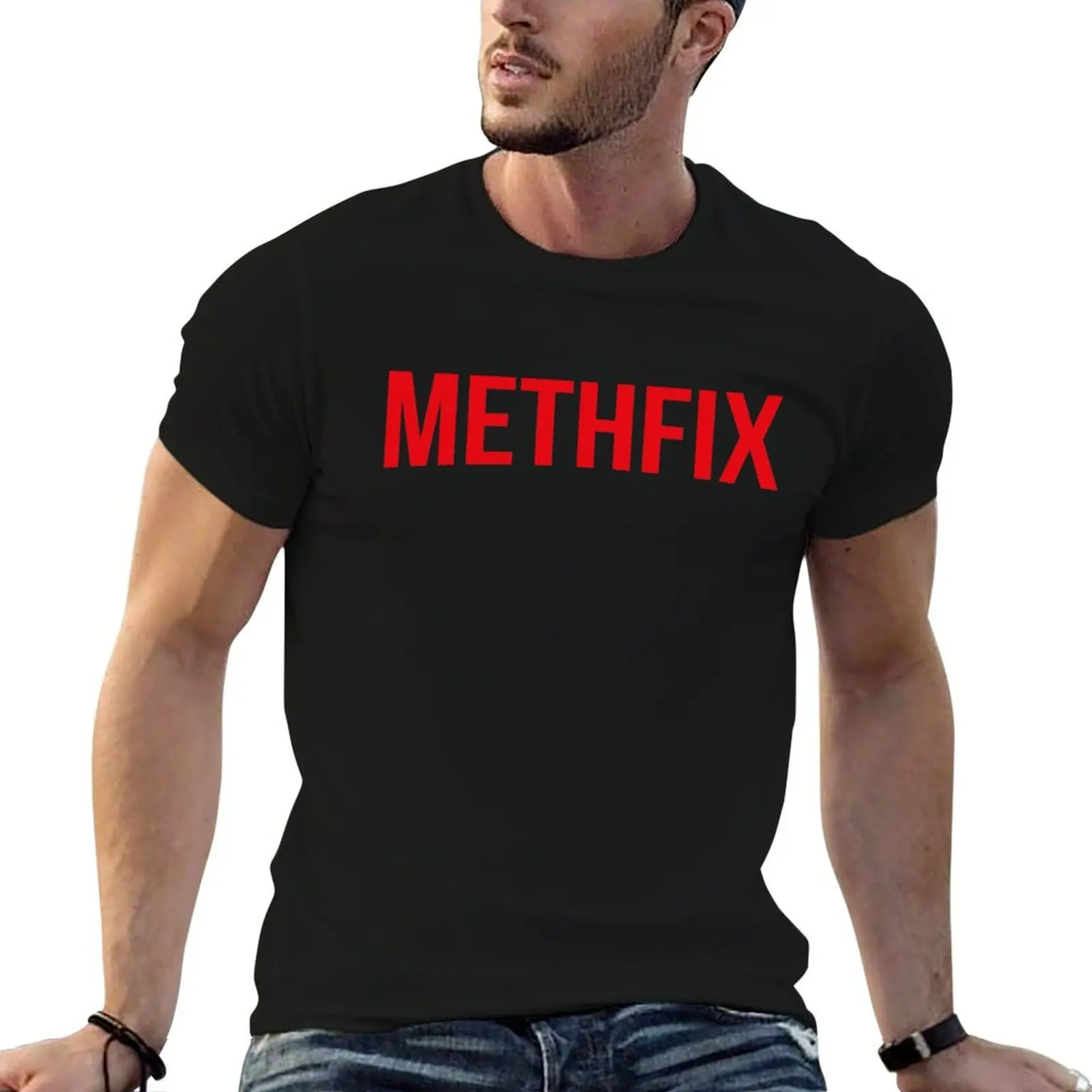 

Methfix (Netflix) T-Shirt black cotton t-shirt plain for man package t shirts designer T-Shirt