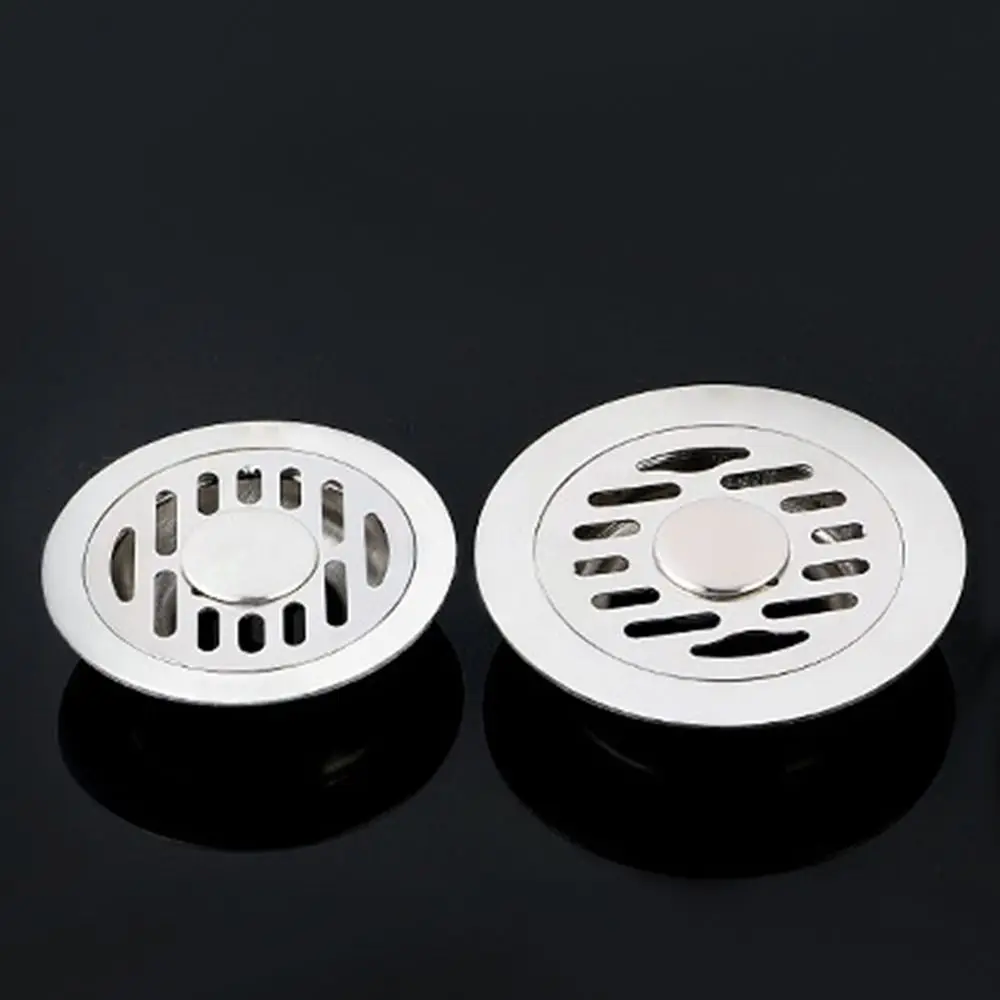 With Grid Grate Cover Shower Floor Drain Backflow Preventer Round Dual-purpose Floor Drain Anti-odor Dectable Sink Strainer