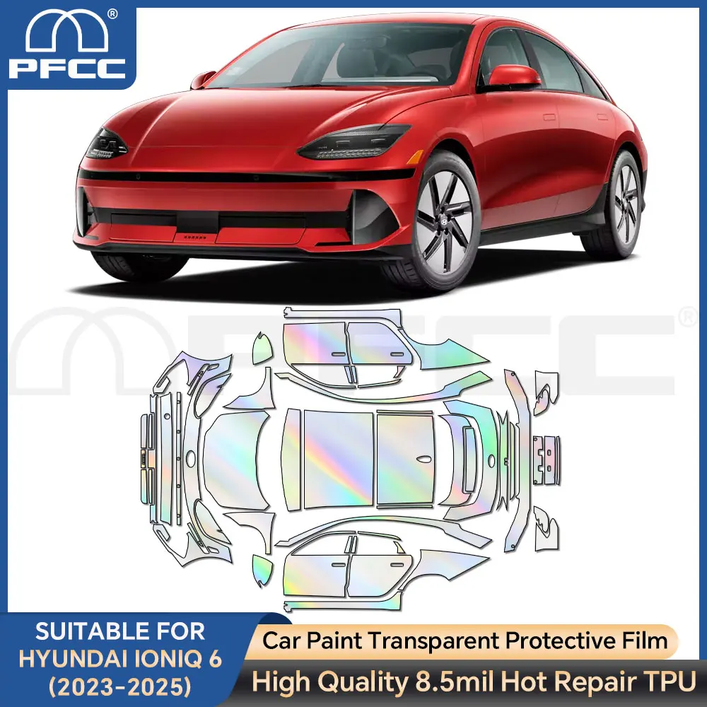 

Для Hyundai IONIQ 6 2023 2024 2025 ТПУ устойчивая к царапинам защитная пленка для автомобильной краски предварительно вырезанный комплект PPF прозрачная наклейка аксессуары ﻿