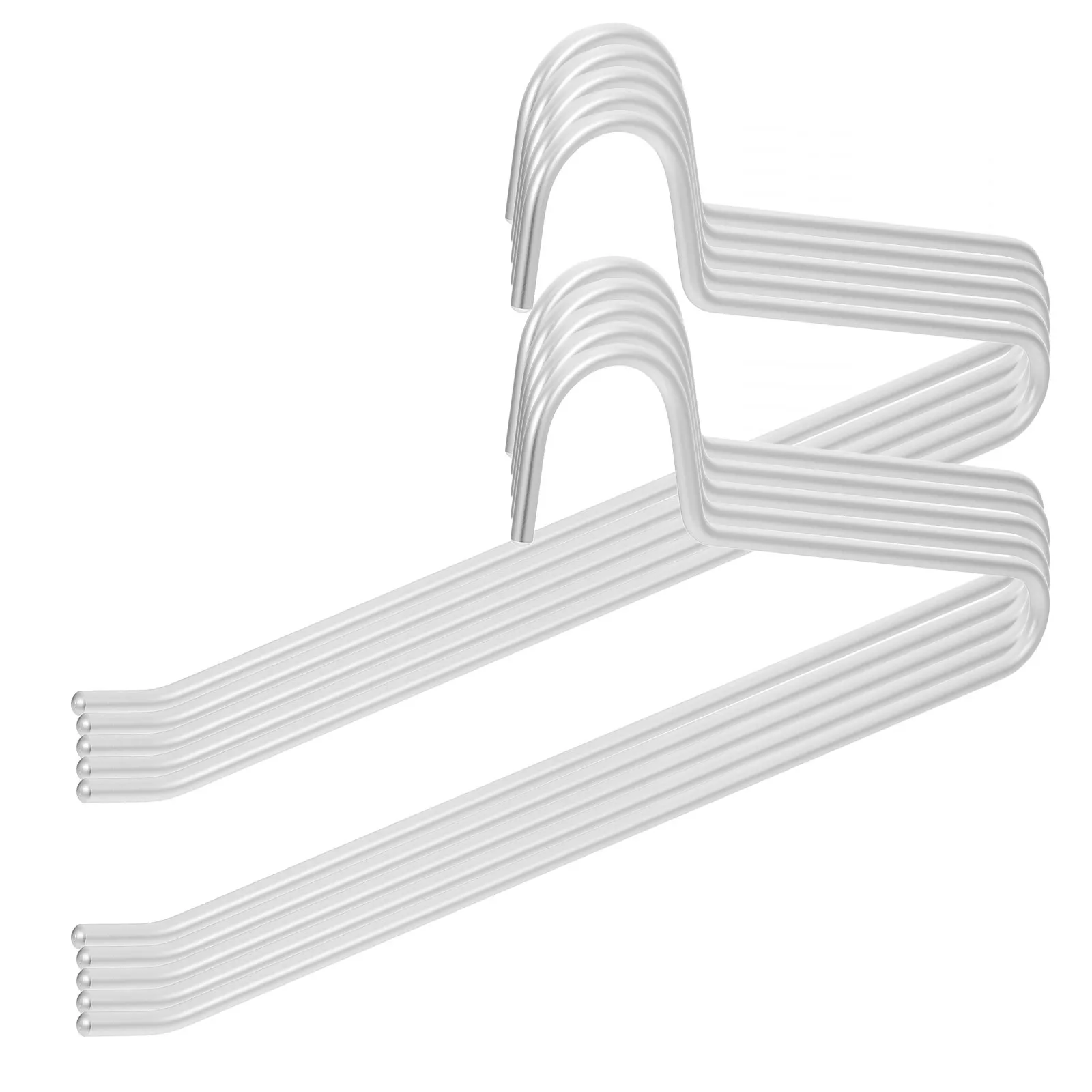 

10Pcs Aluminum Alloy Pant Hangers Non Slip Metal Hangers for Jeans Trousers Space Saving Closet Storage Clothes Organizers