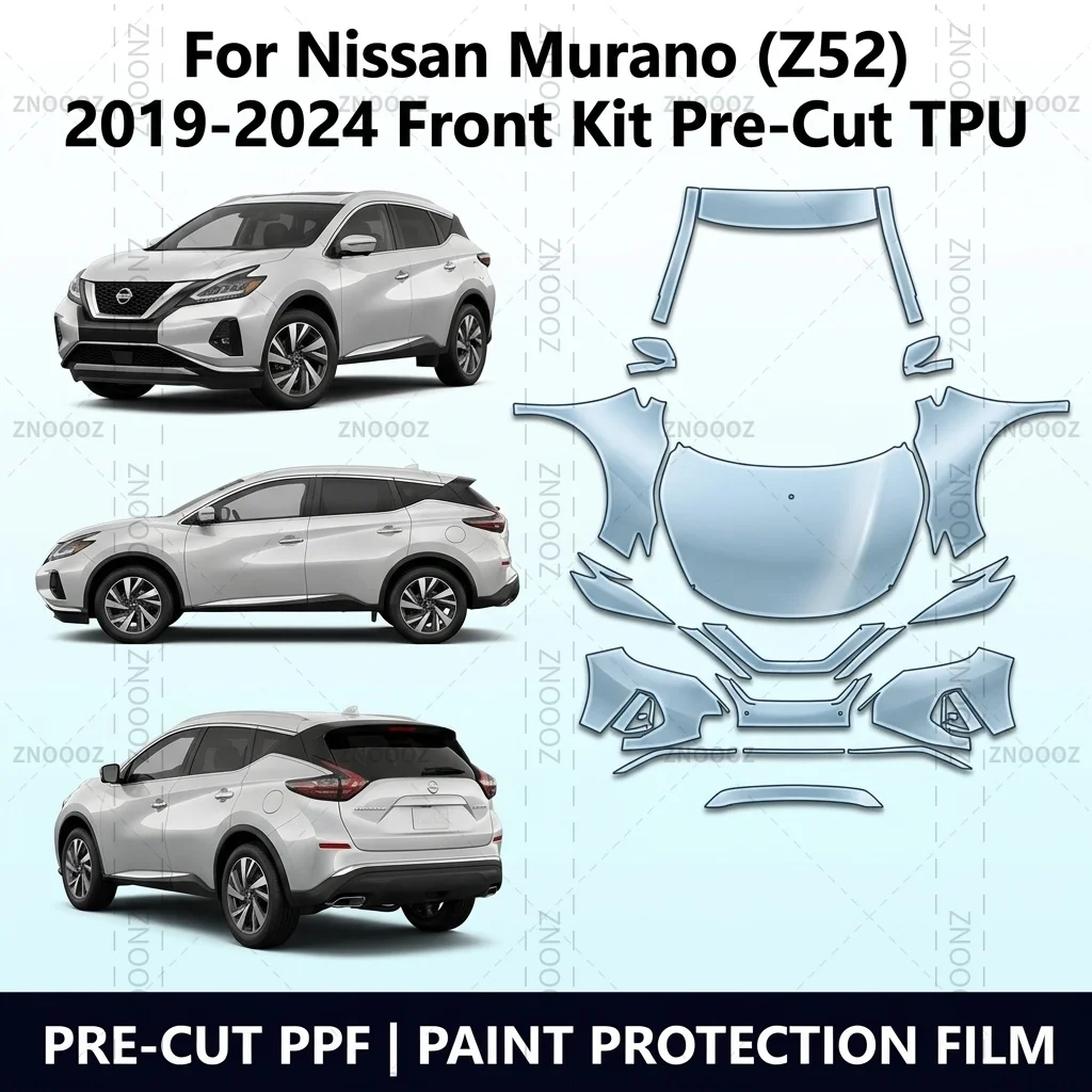For Nissan Murano (Z52) 2019-2024 Front Kit Pre-Cut TPU PPF Paint Protection Film Self Healing High Gloss Anti Yellowing