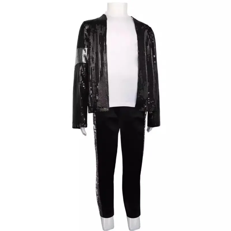 

Michael Jackson Costume Kids Child Cosplay Dance Star Halloween Party Superstar Singer Boys 80s 90s Hip Hop Stage Outfit Props