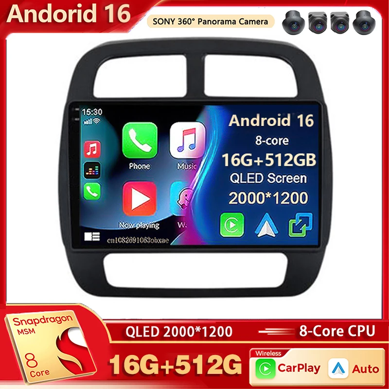 Android 16 Car Radio Multimedia Player For Renault KWID K-ZE Dacia Spring 2015 - 2018 2019 Auto Carplay Car Stereo DSP Ai voice