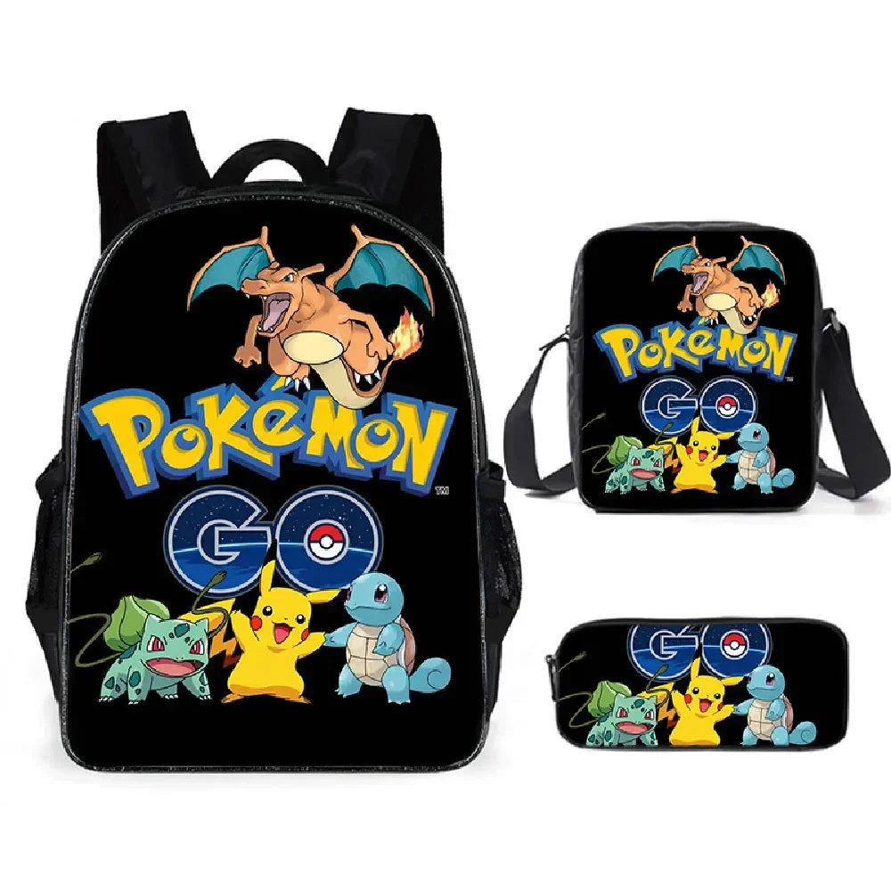 Mochila escolar pokémon pikachu, mochila de poliéster confortável com redução de carga para estudantes e crianças