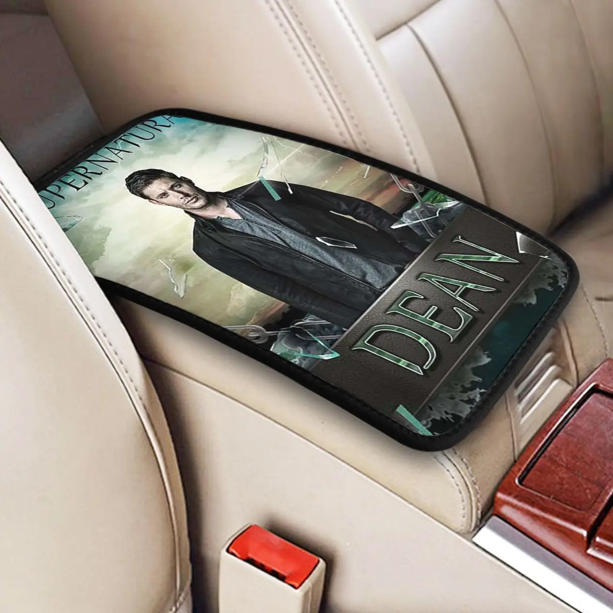 3D Supernatural Center Console Cover Pad for Cars TV Series Vintage Car Accessories Waterproof Armrest Cover Mat