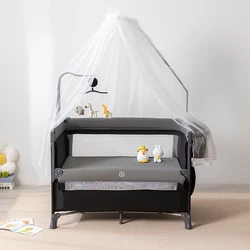 Spot Foldable Lifting Crib for Newborns Movable and Spliced Large Bed Portable Multifunctional Cradle Crib