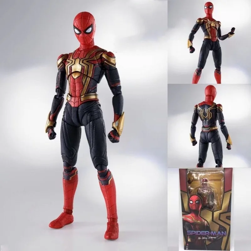 Shf Marvel Spider-Man No Way Home Action Figure Spiderman Peter Parker Figurine Pvc Collection Integrated Suit Movable Model Toy