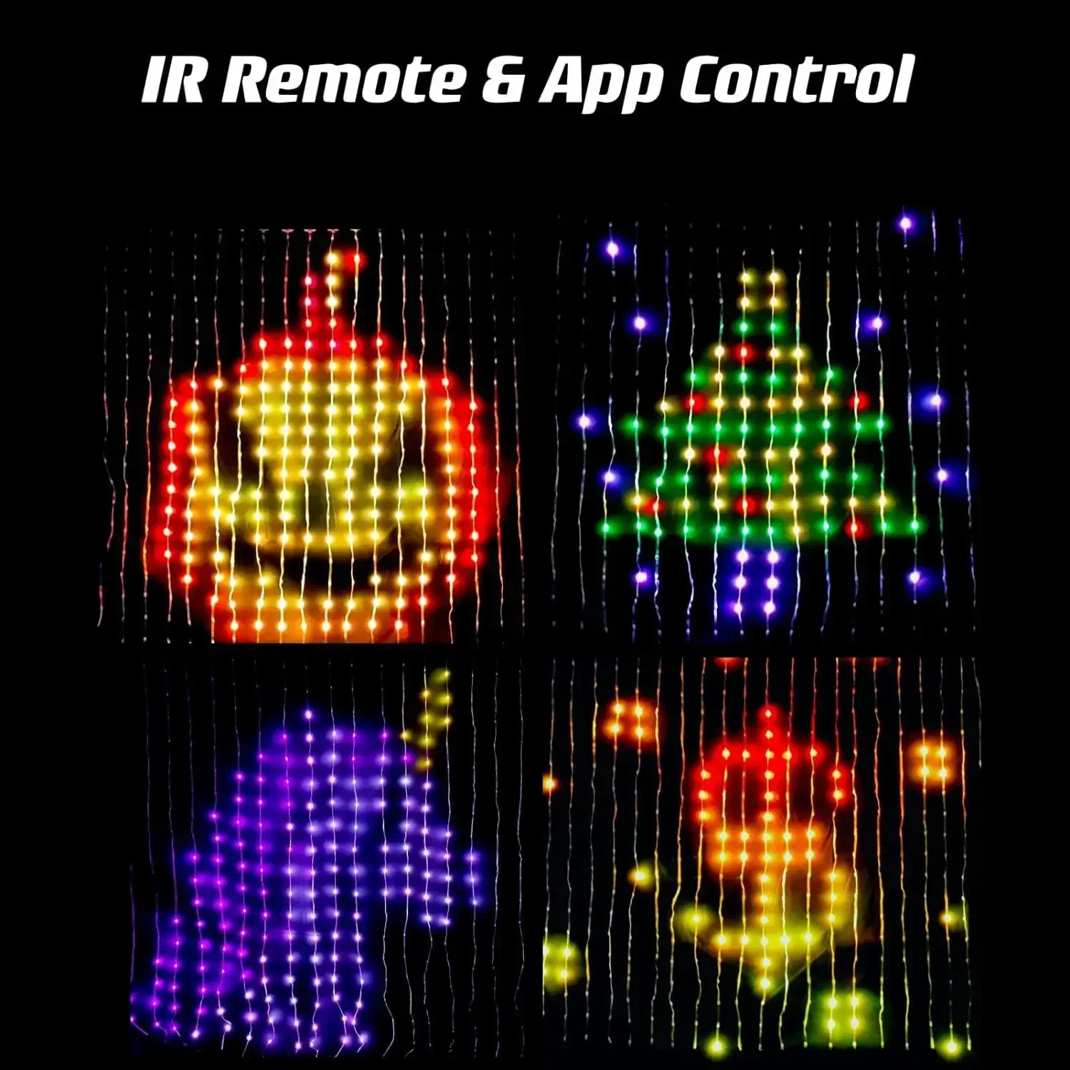 Luzes programáveis espertas da corda da cortina, controle do app de Bluetooth, luz conduzida do fada do Natal, texto DIY, lâmpada da decoração do quarto, WS2812