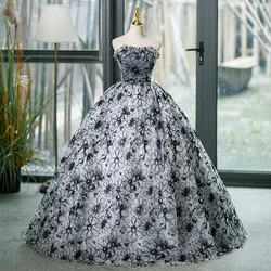 Autumn New 2023 Strapless Quinceanera Dresses Sweet Flower Party Dress Classic Ball Gown Luxury Prom Dress Real Photo Customize