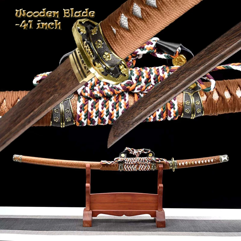 Espada de Entrenamiento Personalizada, Práctica, Tipo G, Katana Tachi de Tamaño Completo, Espada Japonesa, Samurai Tachi, Espada de Madera, Decorativa