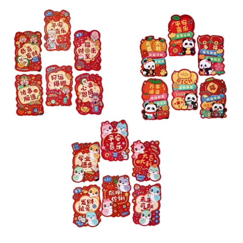 

6pcs Money Envelopes for 2025 Year Of The Snake Chinese New Year Festivities