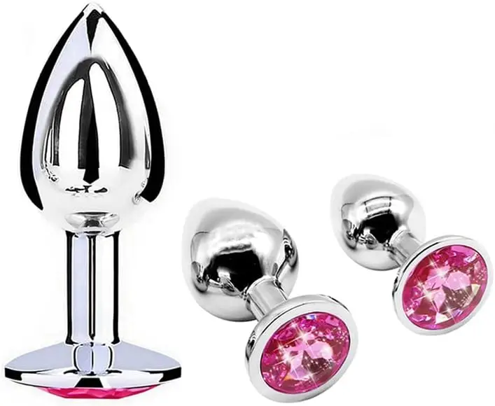 

Excellent 3 Pieces 3 Different Sizes of Stainless Steel Trainer Suction Cup Realistic Classic Dick Plug Double Headed Kit (Pink)