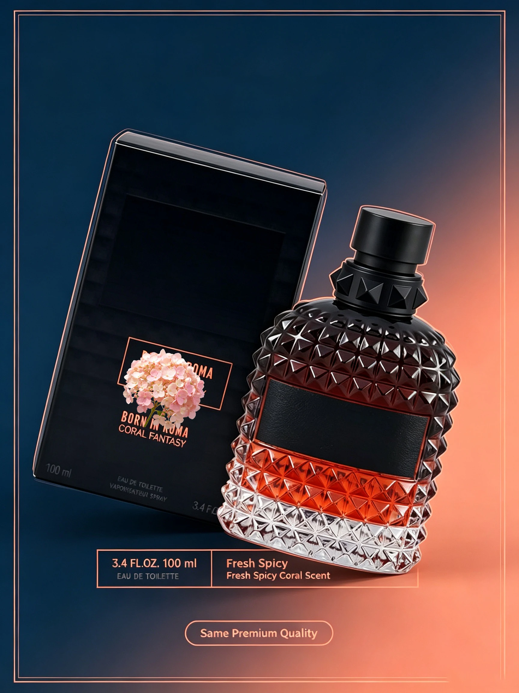 Men's Eau de Toilette Cologne 100ml 3.4 fl oz, 1 Bottle, Fresh Red Apple Bergamot Sage Tobacco Patchouli Fragrance Spray, Fruity Woody Amber Scent for Men, Birthday Anniversary Thanksgiving Christmas New Year Valentine's Day Gift for Him view 7