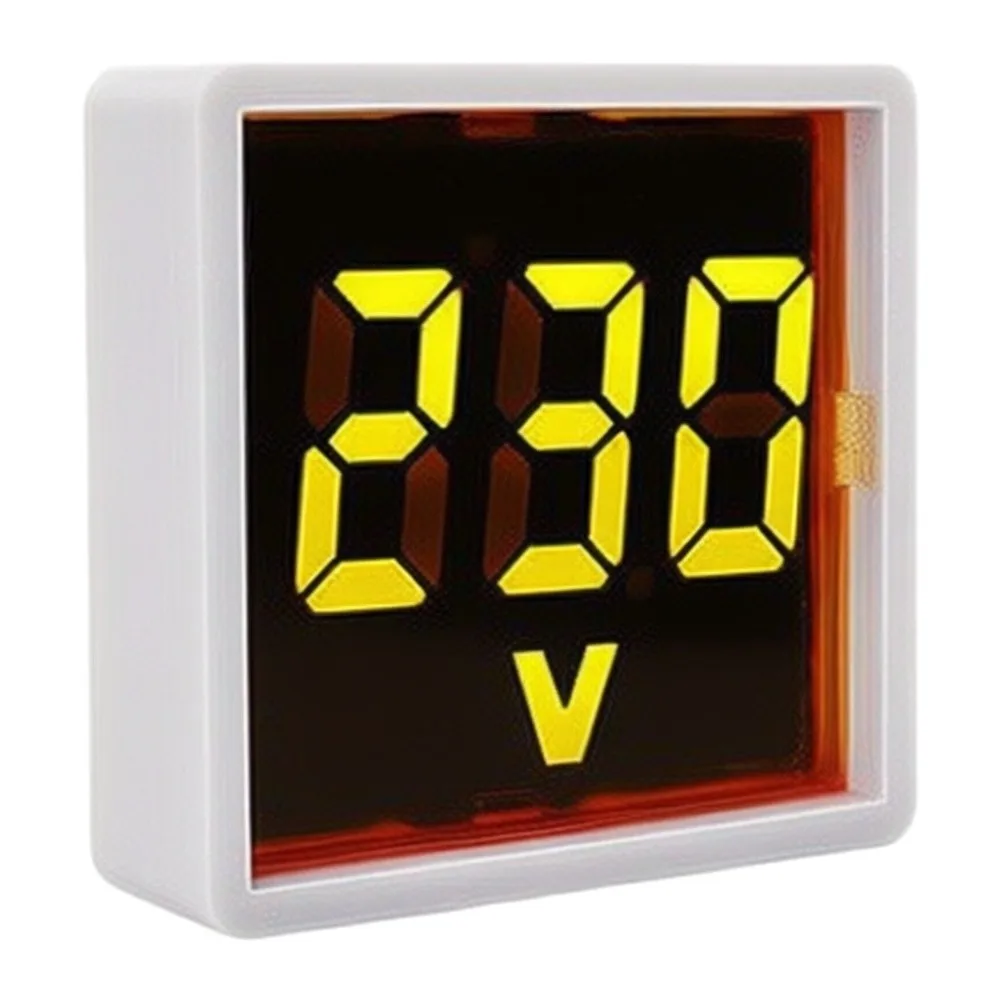AC Voltage Meter with LED Display and Square Indicator Light Wide Range 50V-500V Designed for Standard Two-Pin Power Outlets