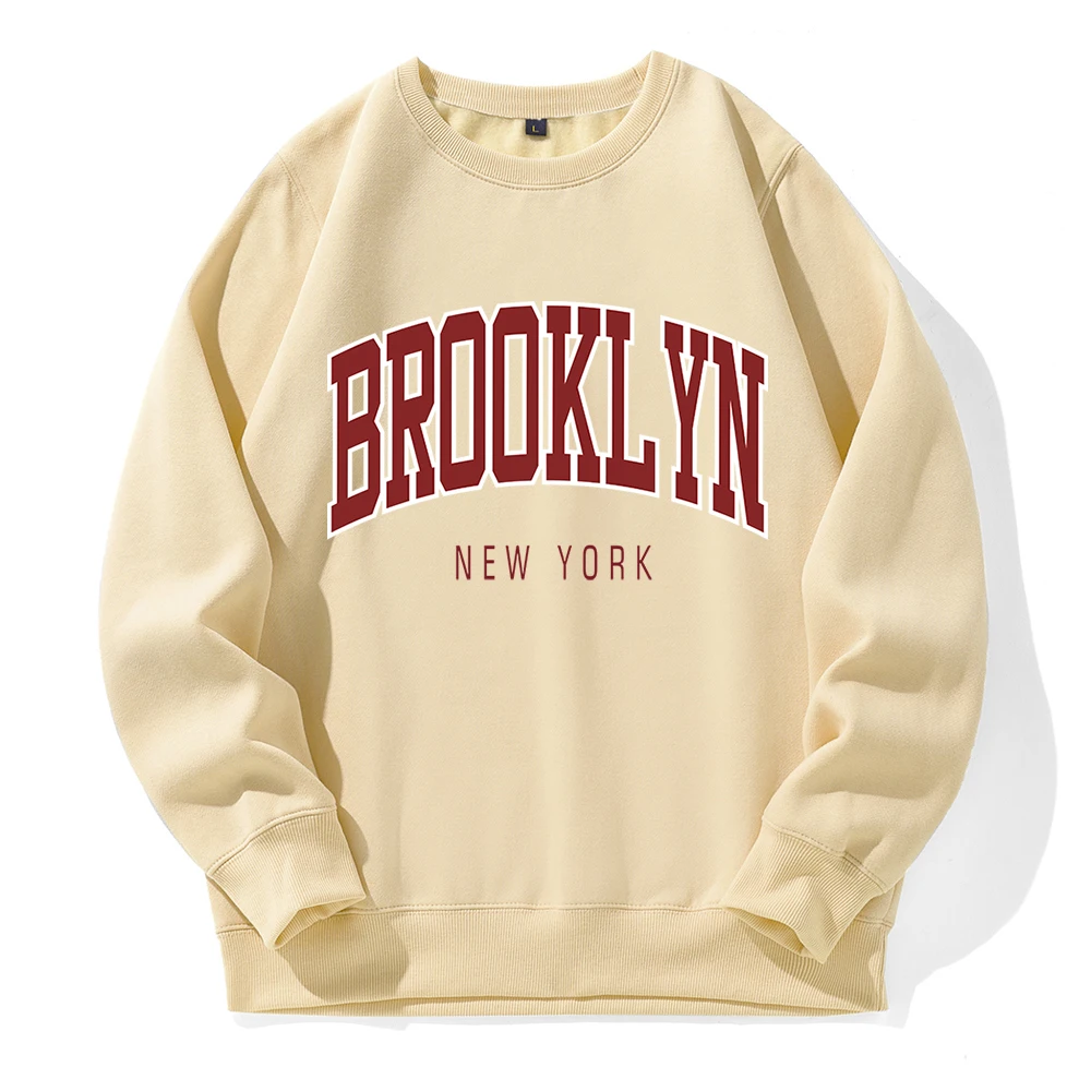 Brooklyn New York Printing Hoodies Men Loose Oversized O-Neck Hooded Casual Sports Classic Hoodie Street Fashion Warm Tracksuit