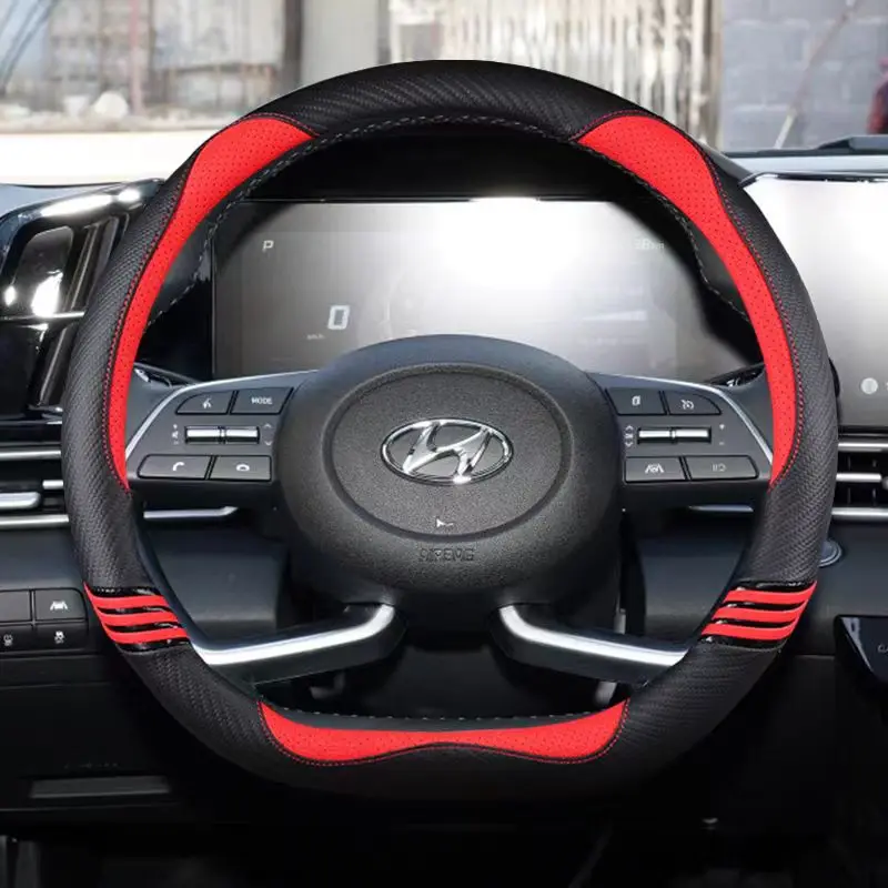 

Microfiber Leather D Shape Car Steering Wheel Cover For Hyundai Creta II 2021 2022 2023 2024 Auto Accessories