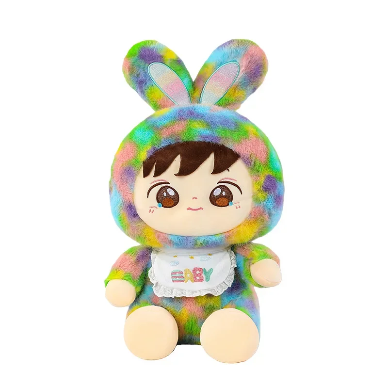 Nouveau grande taille mignon cravate colorant coloré lapin en peluche mignon lapin en peluche oreiller cadeau pour filles enfants anniversaire cadeau de noël