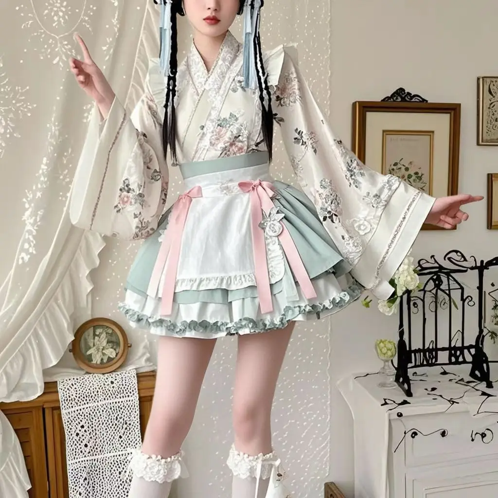 

Chinese style Hanfu Xia Han element Lolita suit Chinese style collar skirt maid pure desire cos dress short skirt woman