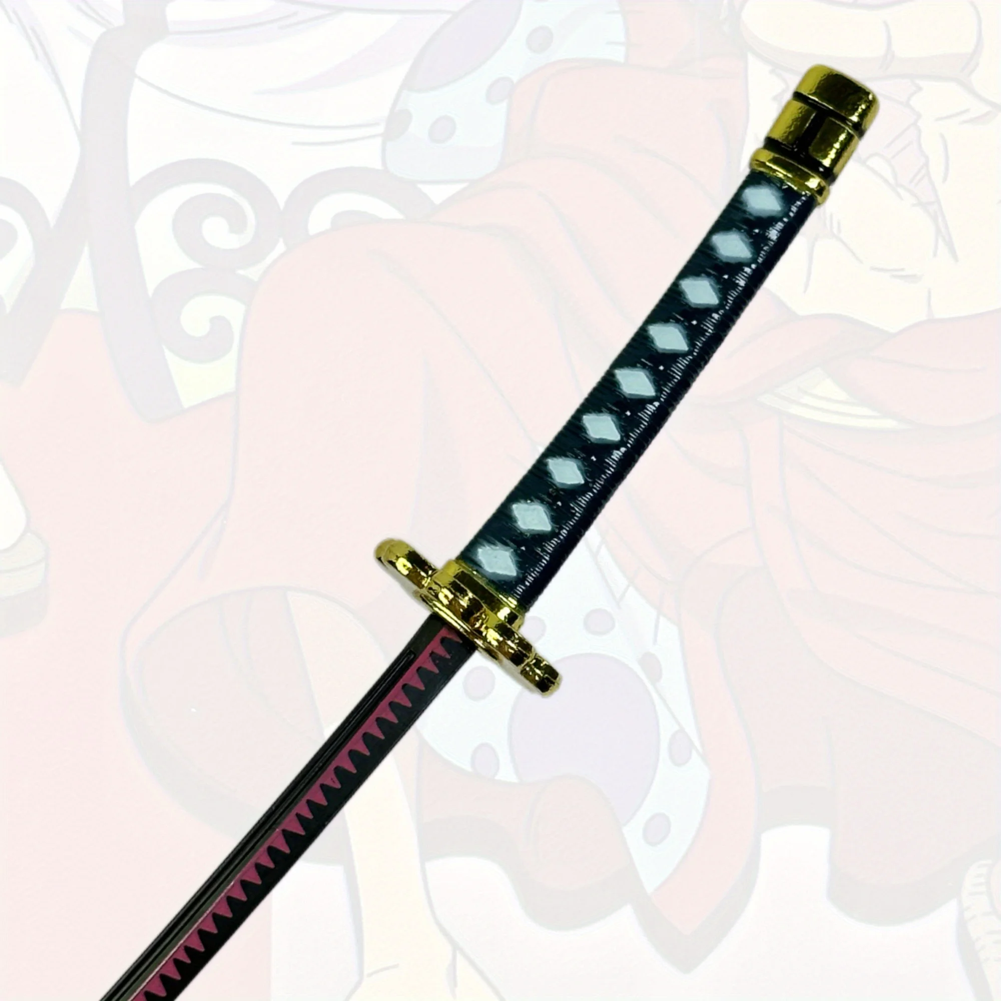 9.8inch Roronoa Zoro Metal Katana Sword Ninja Knife Japanese Katana Sabre Original Samurai Sabre Cosplay Accessories Prop Toy