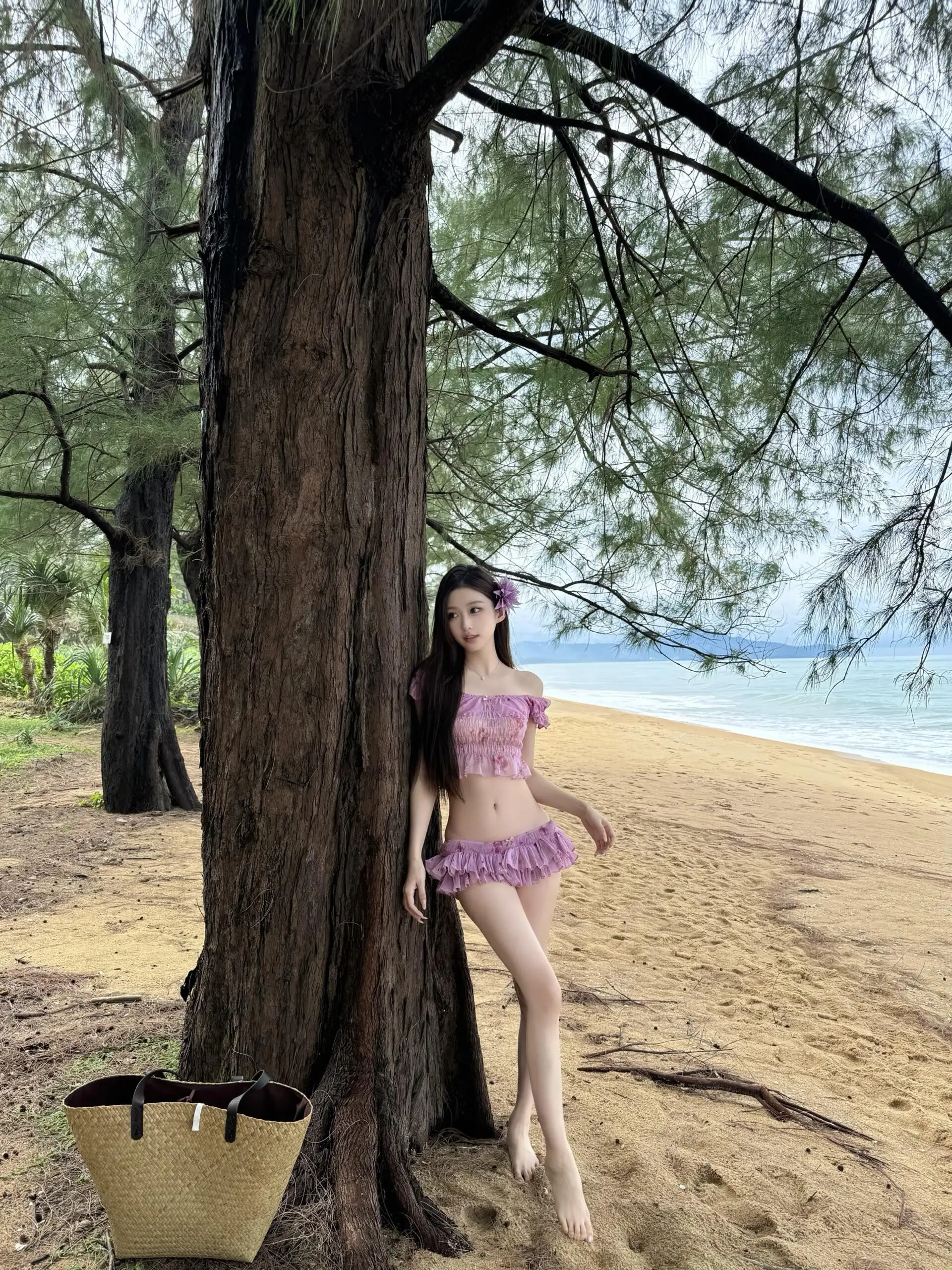 

OUTFlT STUDIO Floral Print One oulder Top And Flower Bud orts Set Women's Summer Two Piece Suit Spring Summer Collection