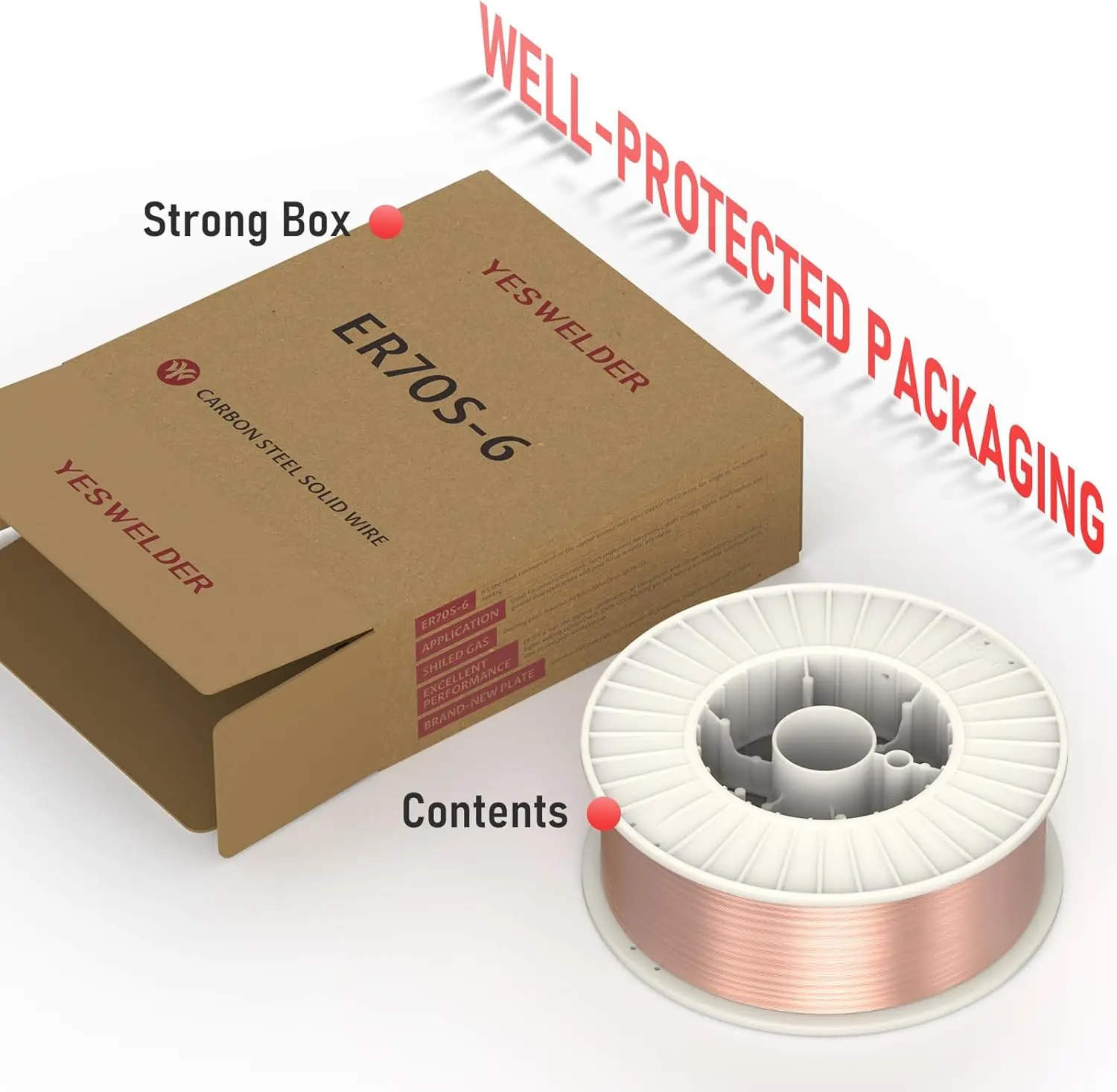 Drut spawalniczy ze stali węglowej Mig Solid Wire ER70S-6 o średnicy 0,035 cala, szpula 44 funty.