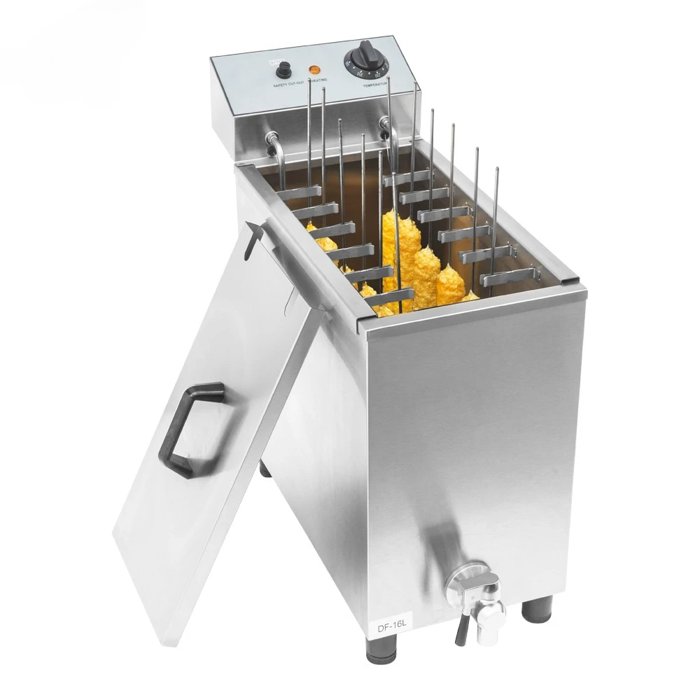 Freidora comercial eléctrica coreana del perro del maíz del queso del Mozzarella de la máquina del bocadillo del OEM/ODM 16L