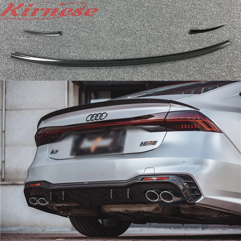 A7 Carbon Fiber Rear Trunk Spoiler Wing Lip for Audi A7 S7 RS7 C8 2019 2020 2021 2022 Car-Styling