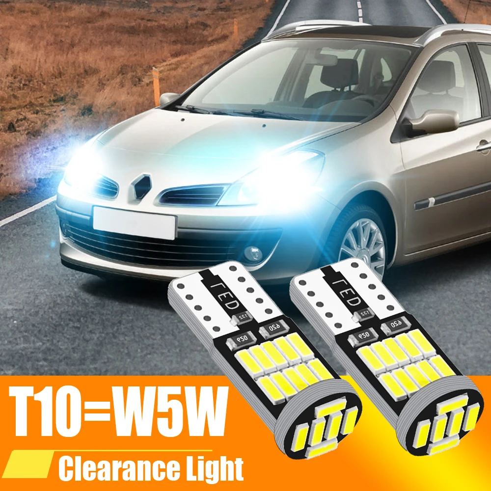 A Pack LED Clearance Light Bulb Lamp W5W T10 For Renault Clio 4 Koleos Logan Laguna Coupe Master Megane CC Thalia 1 2 3 Twingo