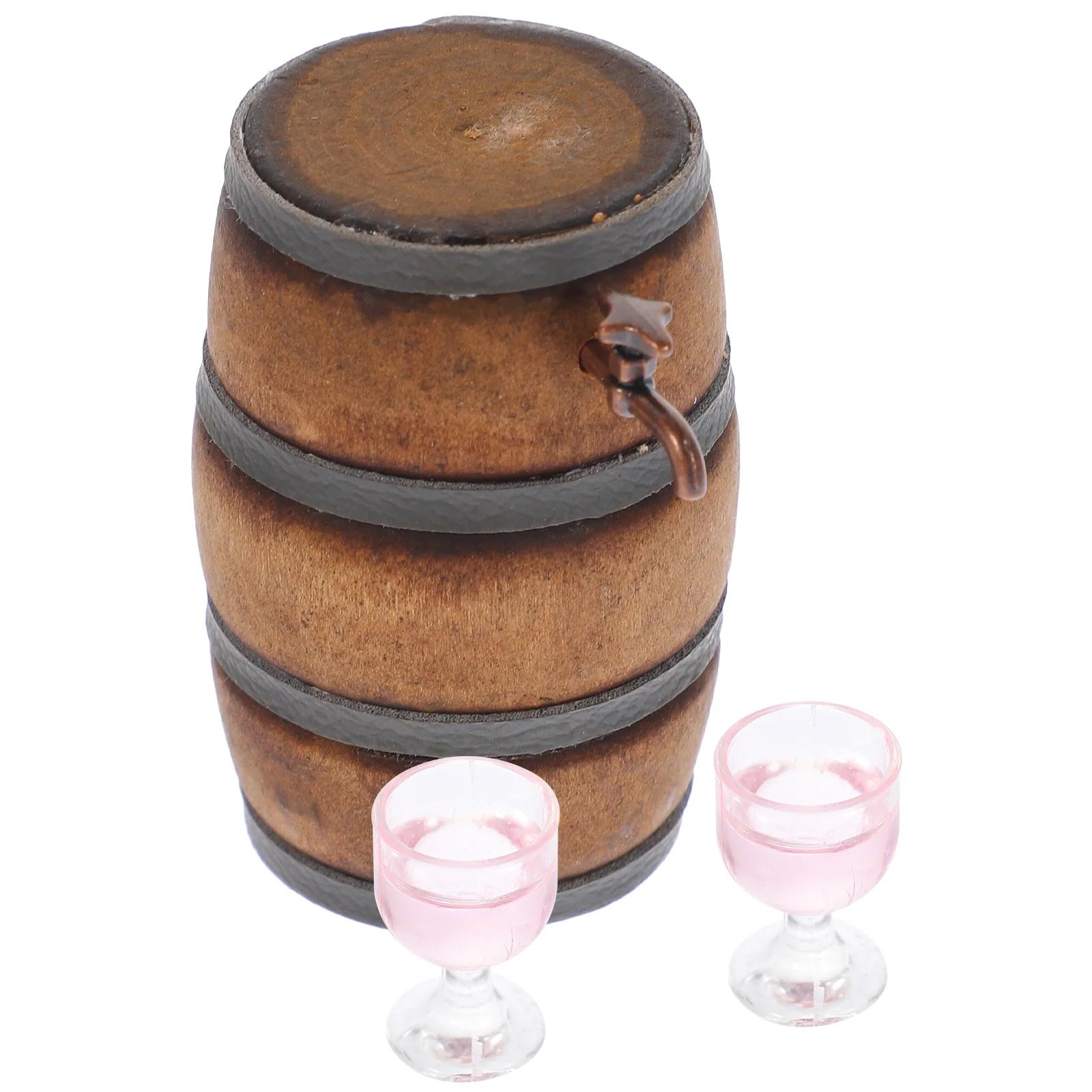 

Dollhouse Barrel Miniature Wooden Little Beer Decor Drink Accessories Retro