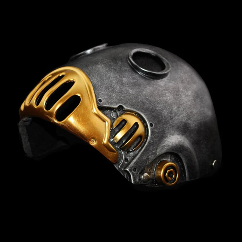 إصدار قناع الراتنج على شكل عقارب الساعة للهالوين Steampunk مع شريط مرن قابل للتعديل بتصميم ثلاثي الأبعاد مرسوم يدويًا للحفلات التنكرية
