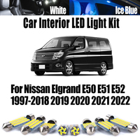 Canbus LED Interior Reading Light Kit License Plate Bulbs For Nissan Elgrand E50 E51 E52 1997- 2020 2021 2022 Car Accessories