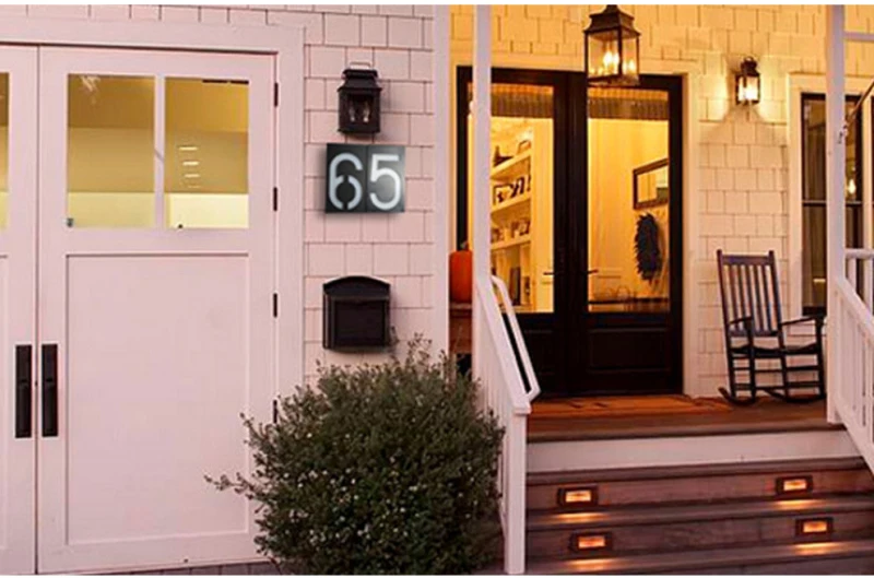 Energia Solar LED Number Sign Light, Casa, Hotel, Porta, Endereço, Placa de Dígitos, Placa, Lâmpada, Exterior