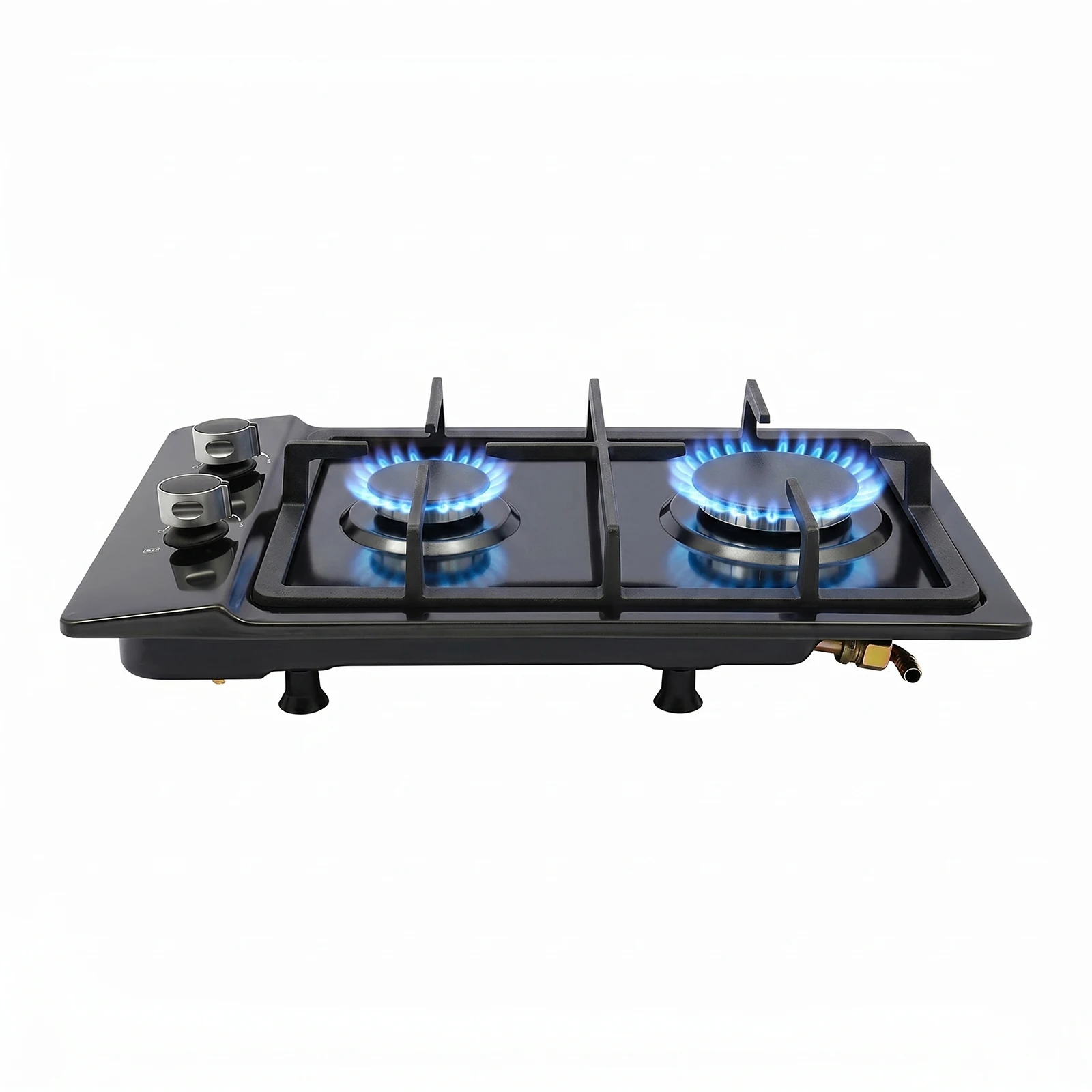 Tragbarer Gaskocher mit 2 Brennern, 3KW+1,75KW Doppelbrenner-Campingkochfeld mit Pulszündung, Outdoor-Kochherd für Wohnmobil, Camping, Picknick, Boot, LPG/NG-kompatibel, faltbares Design