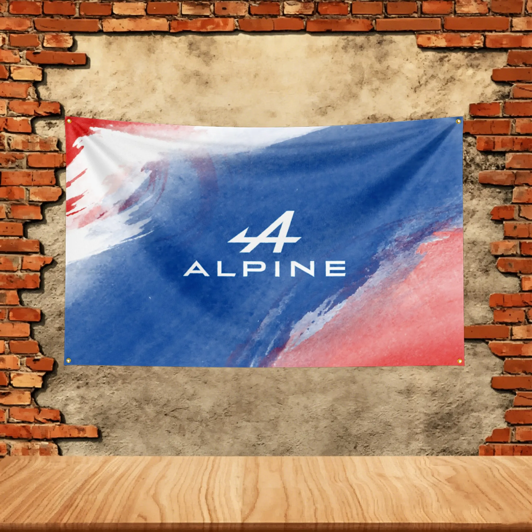 Car Flag 3x5ft for Alpine Fans Banner Custom any Image Garage Bedroom Living Room Dorm Wall Hanging Decor Tapestry