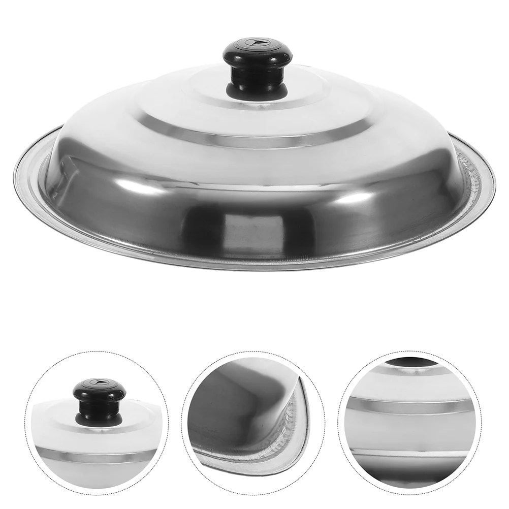 

Stainless Steel Wok Lid Griddle Pan Pot Lids Replacement Frying 14 Inch Skillet Only Cover