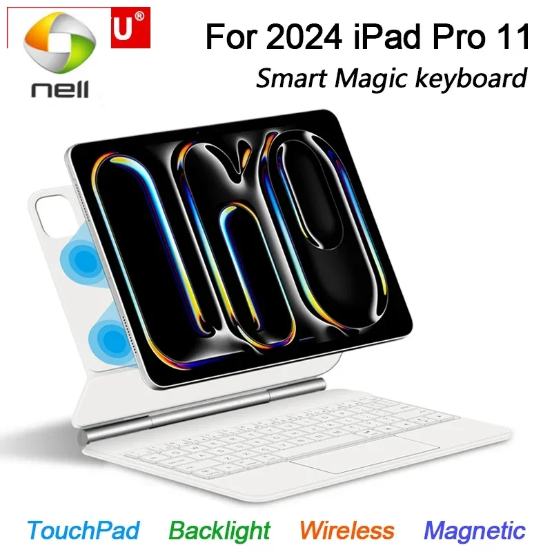 Keyboard Case For iPad Pro 11 inch M4 Tablet Wireless TrackPad keyboard Protective Cover for iPad Pro 11 2024 Magic Keyboard