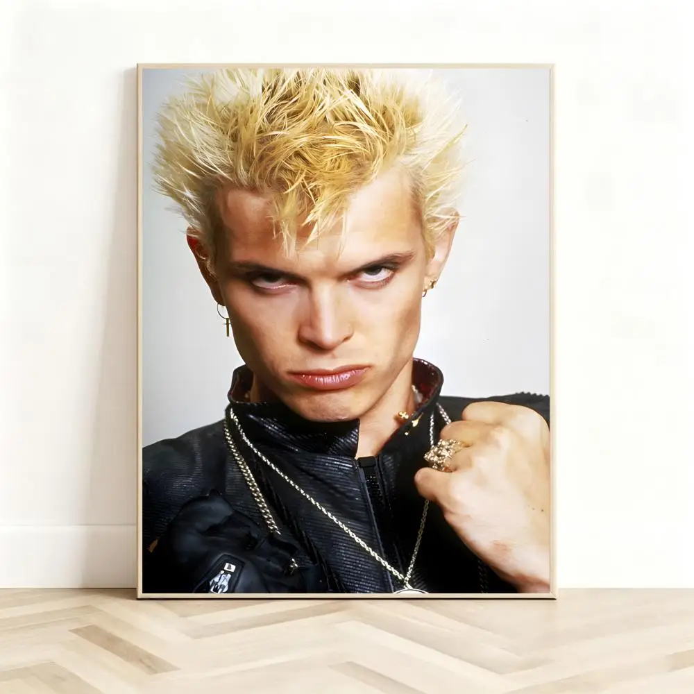 Punk Rock Singer B-Billy Idol Poster Classic Self-Adhesive PP Wall Sticker for Living Room Bar Decor Gift