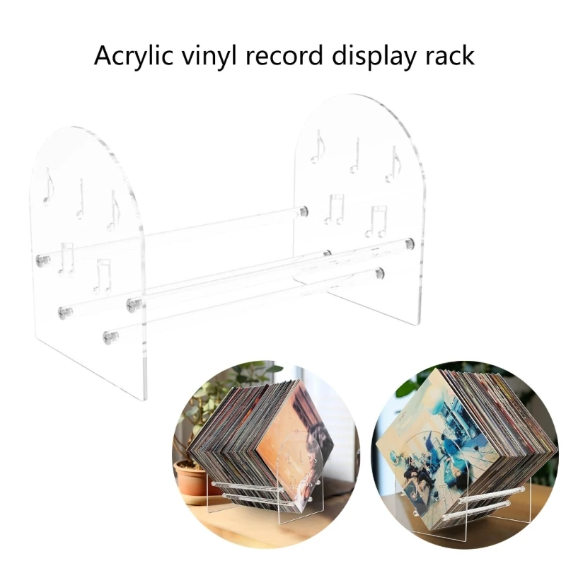 Dustproof Acrylic Storage Stand Vinyls Record Exhibitions Rack Albums Sturdy Magazine and Book Display Shelf