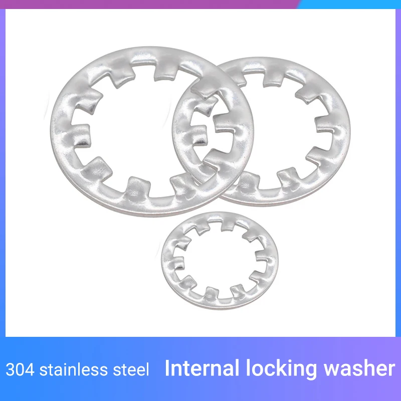 M2 M2.5 M3 M4 M5 M6 M8 M10 M12 M14 M16 GB861.1 Internal Toothed Serrated Lock Washer Gasket White Zinc Outer Multiple Teeth