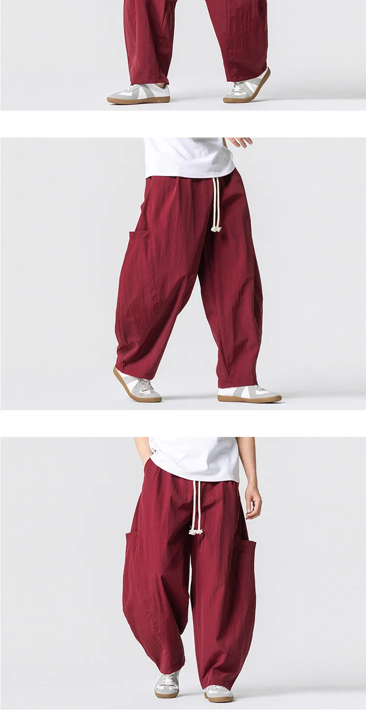 2026 Sommer Herren Jogginghose Haremshose Leichte Hose mit Elastischem Bund Gerade Geschnittene Lockere Jogging-Hose Einfarbige Freizeithose M-5XL – Detail 15