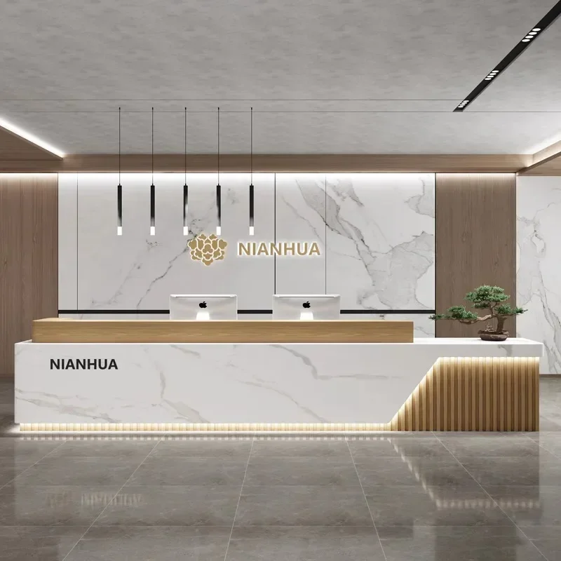 Luxury Register Reception Desk Barbershop Modern Standing Simple Reception Desk Conference Accessories Mostrador Store Furniture