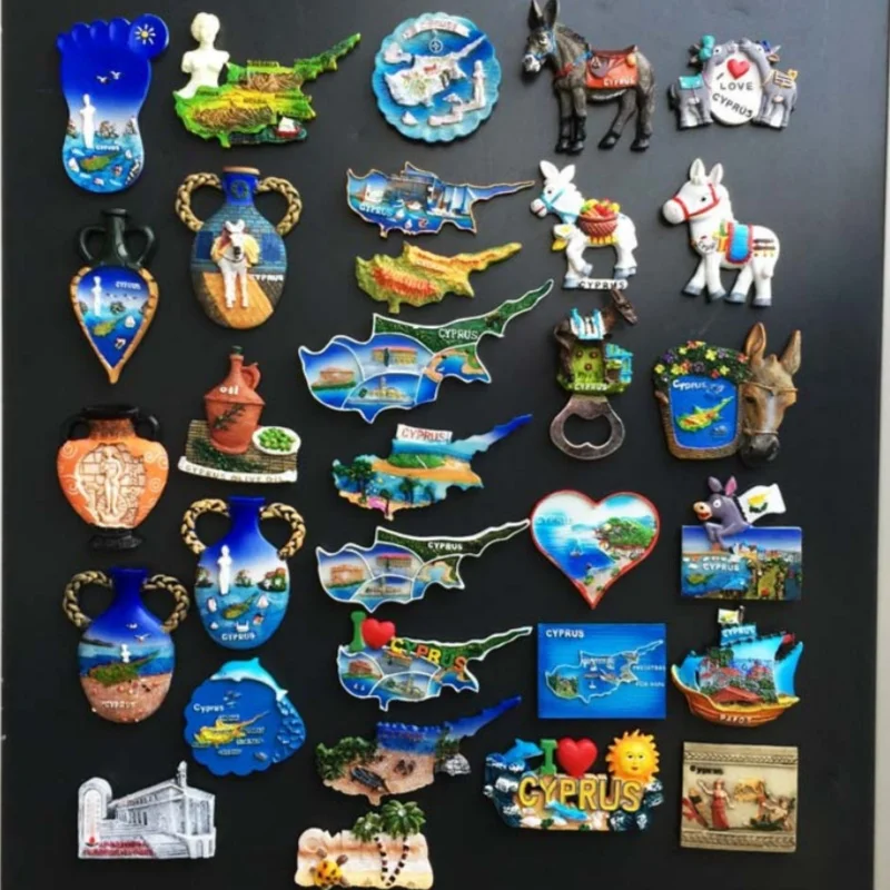 Cyprus 3D Fridge Magnets Tourism Souvenir Resin Refrigerator Magnets Sticker Collection Handicraft Gift Decoration Articles
