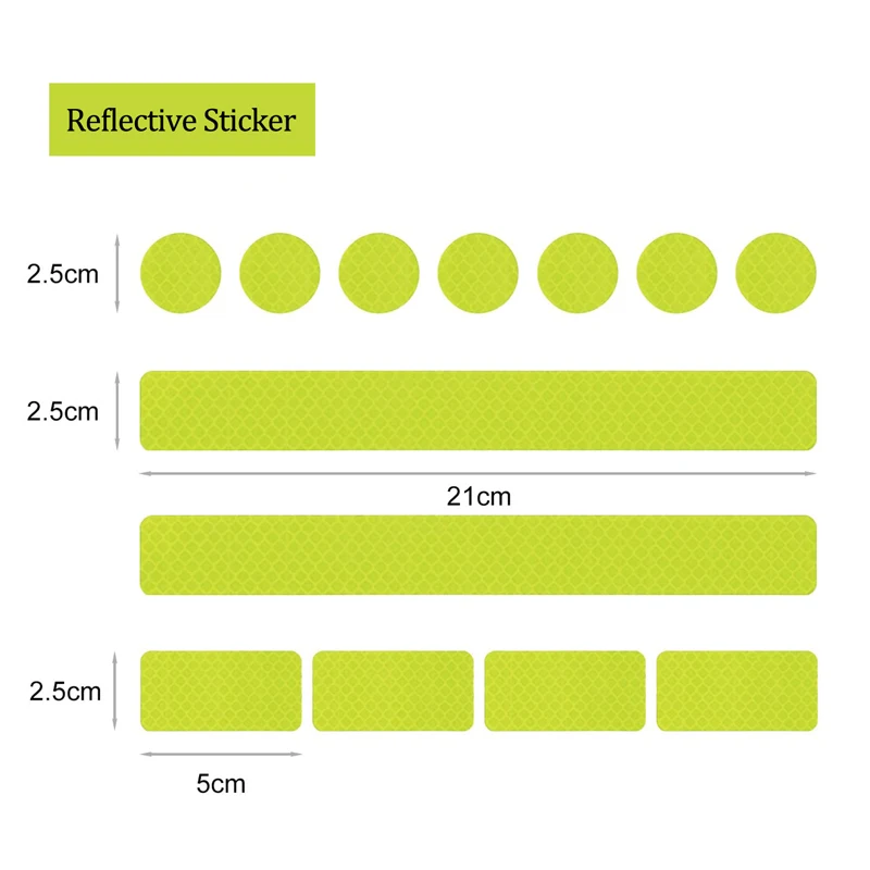 5piece/Set  Reflective Stickers Warning Reflector Stickers For Auto Exterior Motorcycle Bike Helmet
