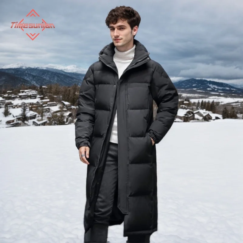 Winter Long Down Jacket Men Women High Quality Fashion Hooded Warm Parka Luxury Snowfield Cold-proof Duck Down Padded Jacket