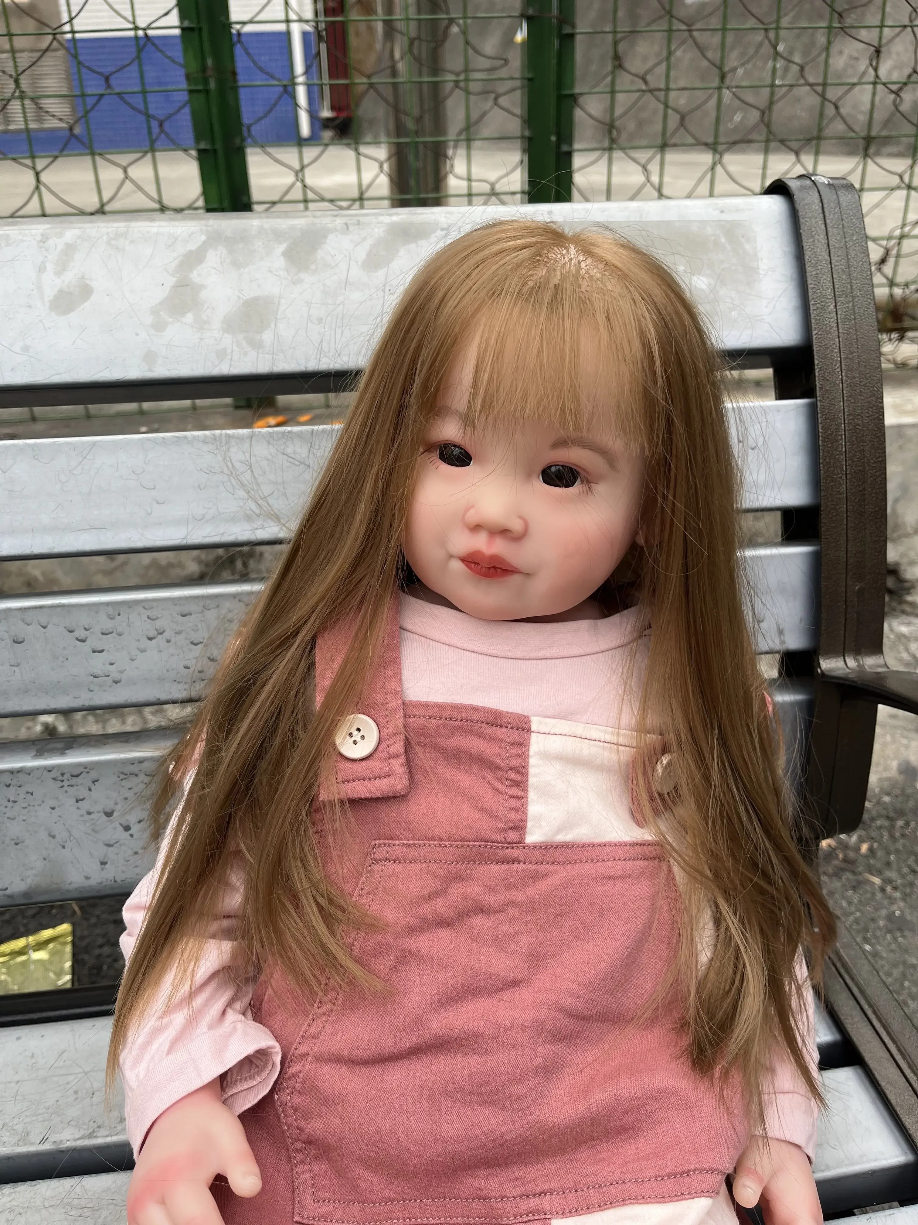 DLS カスタマイズされた限定供給 32 インチリボーンベビーレオニー手根付き髪すでに完成した人形本物の写真